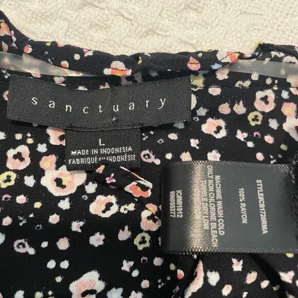 new Sanctuary large floral lightweight tie front peasant blouse top TLS1 4517 - Picture 4 of 11